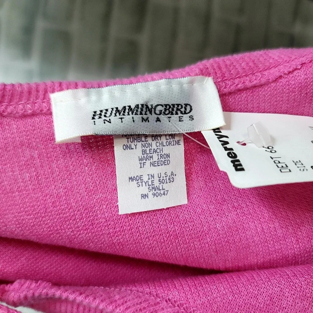 Vintage 90s Hummingbird Intimates S Pink Satin Knit Chemise Nightgown NWT USA - Picture 9 of 9